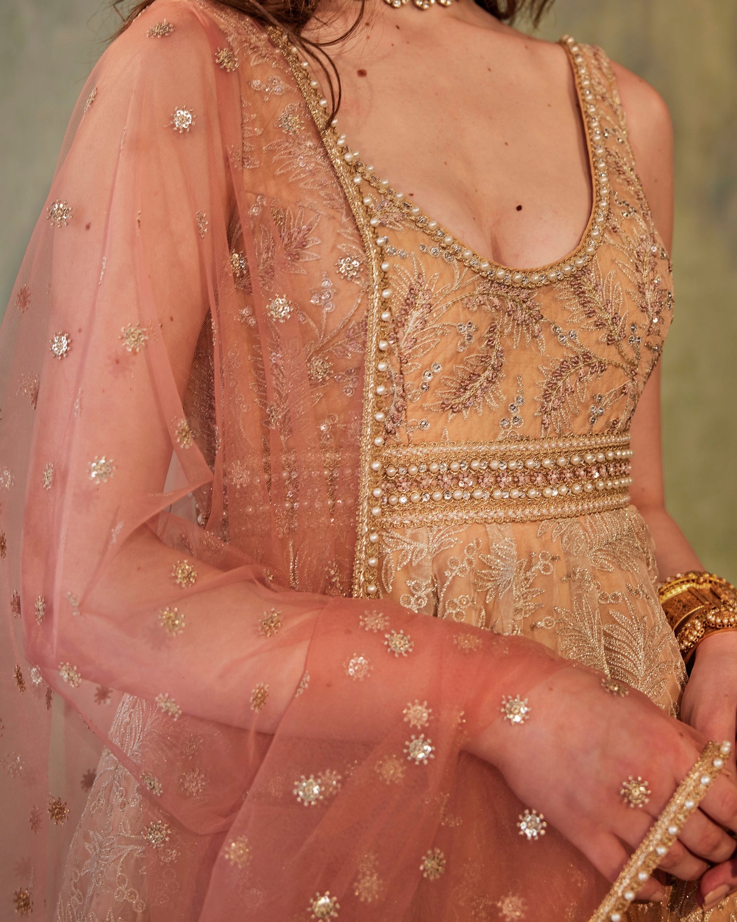 Ombré leaves anarkali