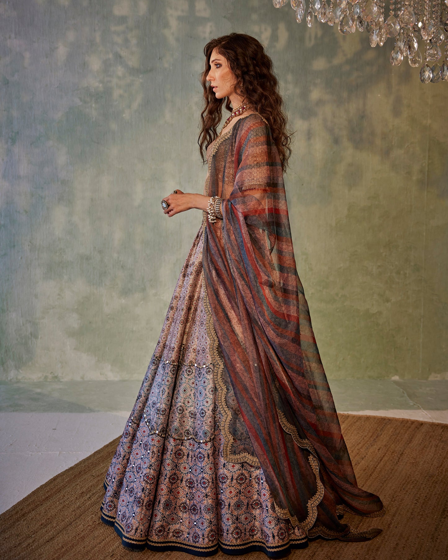 Ajrakh print lehenga