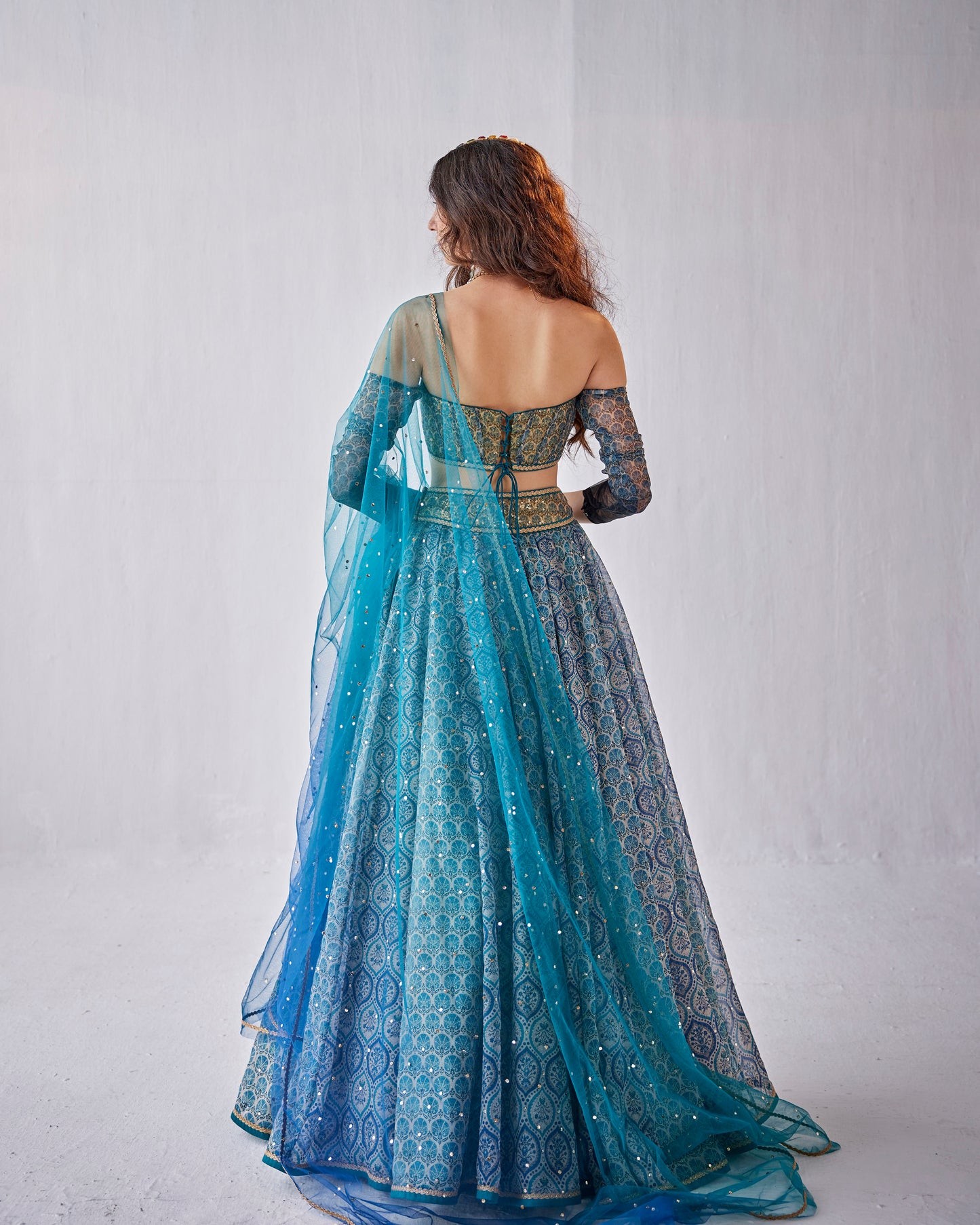 Turkish tiles print lehenga