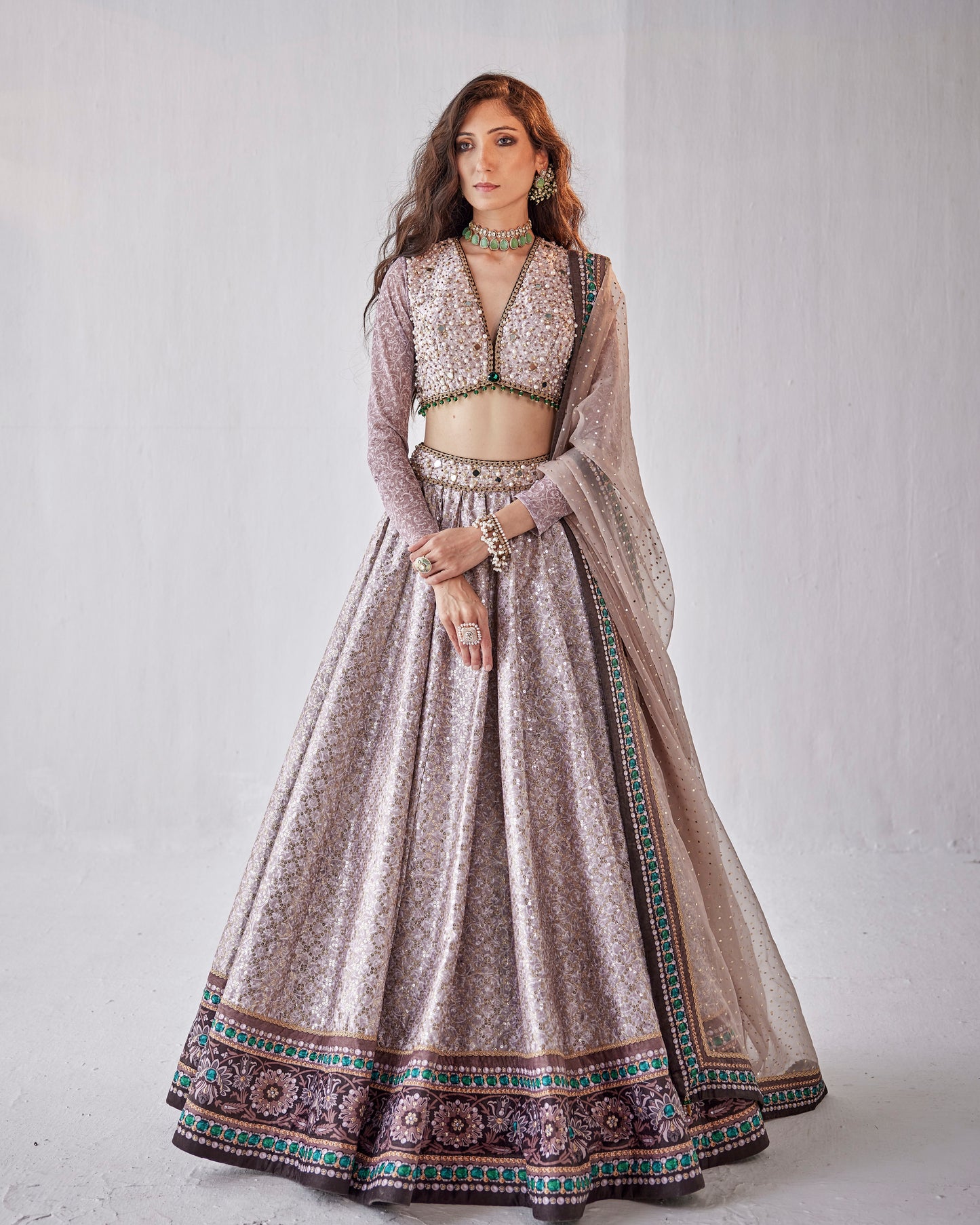 Iznik borders lehenga