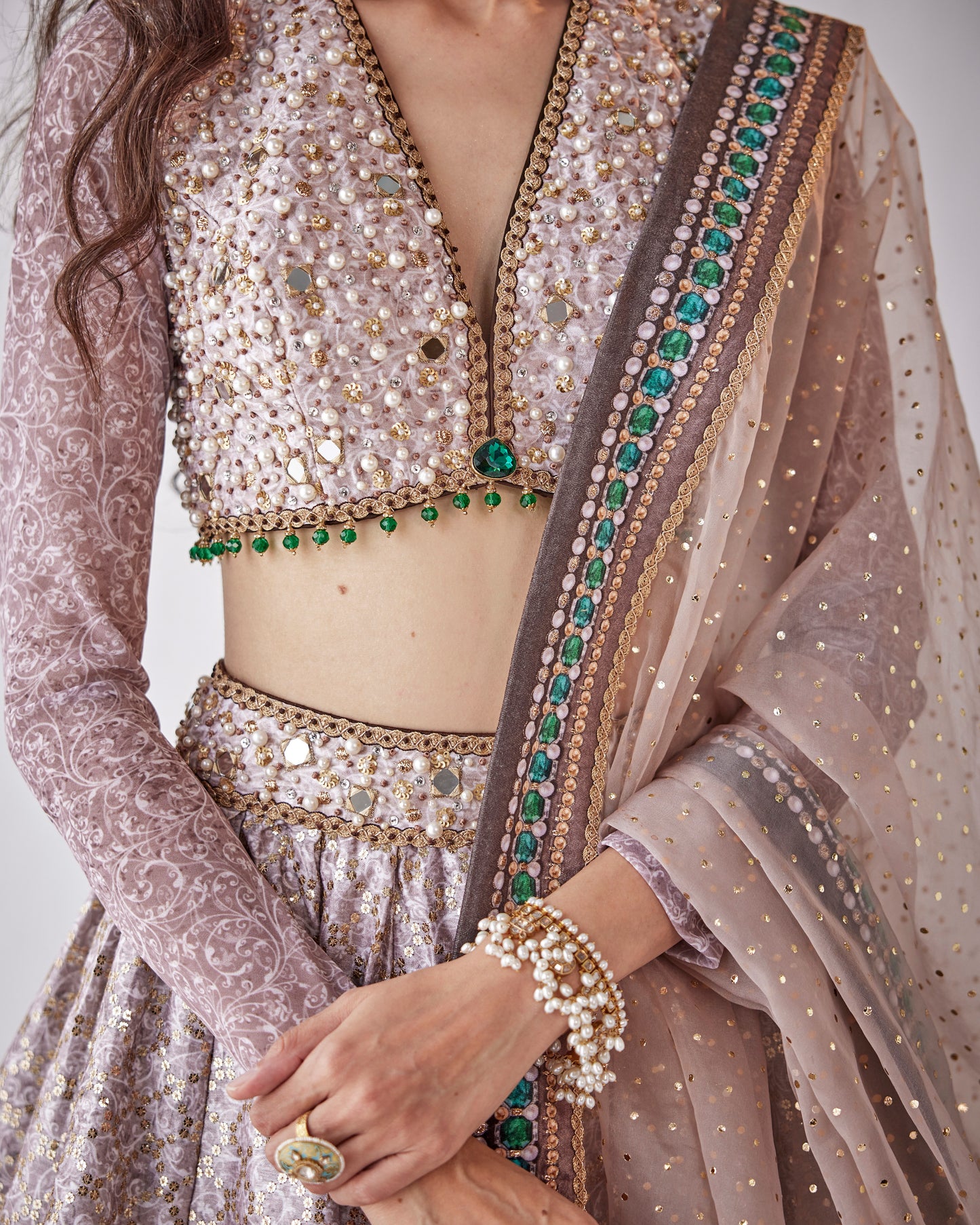 Iznik borders lehenga