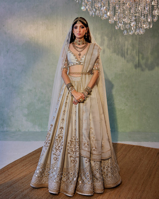 Grey bridal lehenga