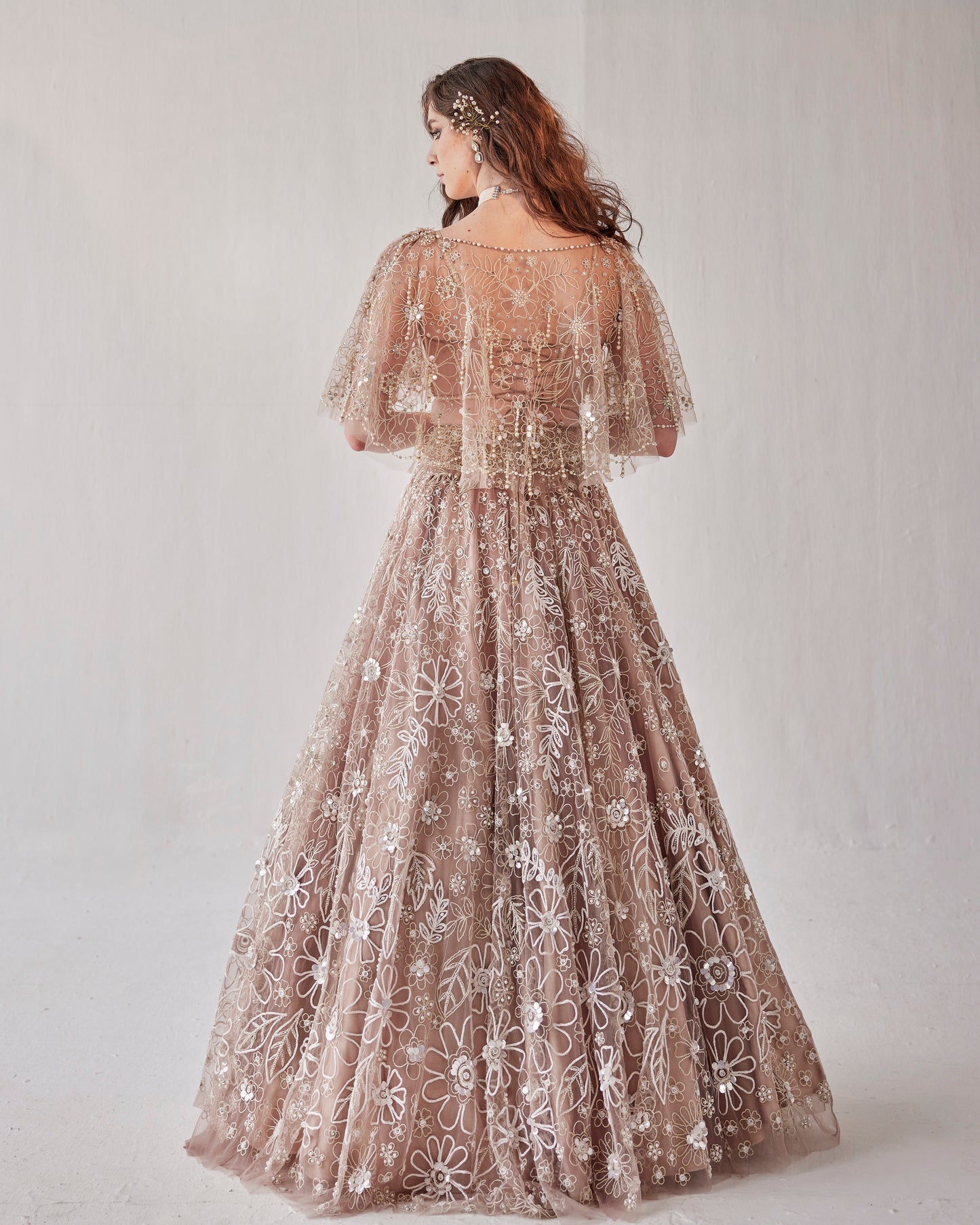 Flowerscape embroidered lehenga