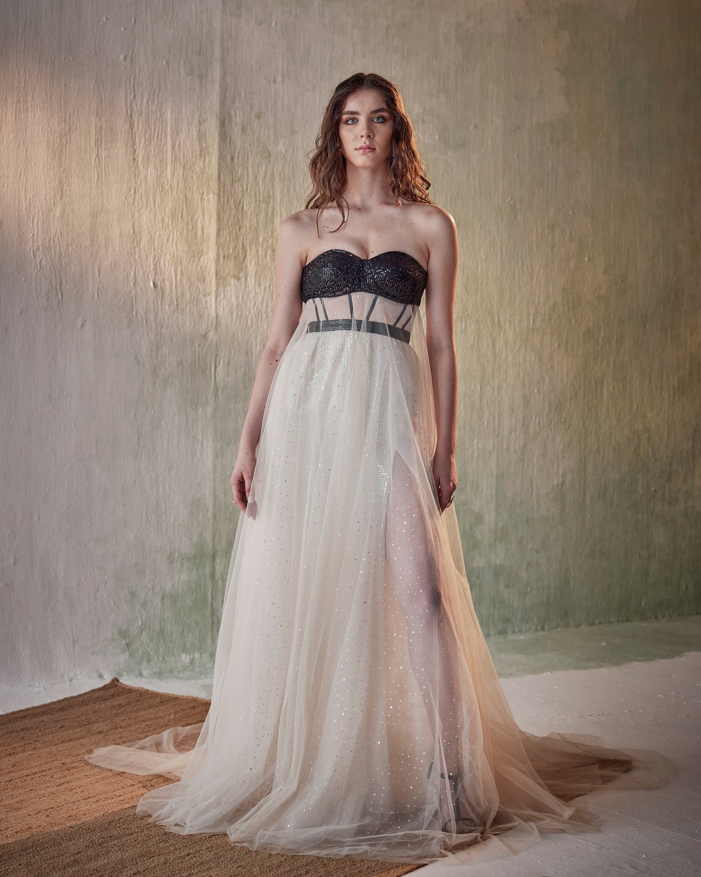 Black and ivory gown