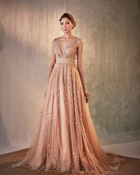 Pearl spray gown