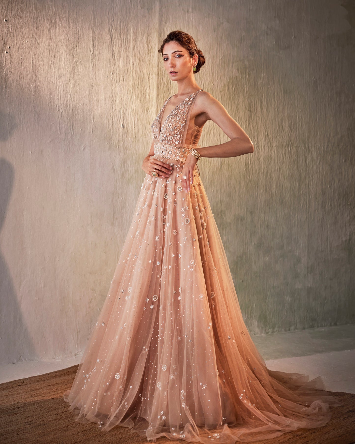 Pearl spray gown