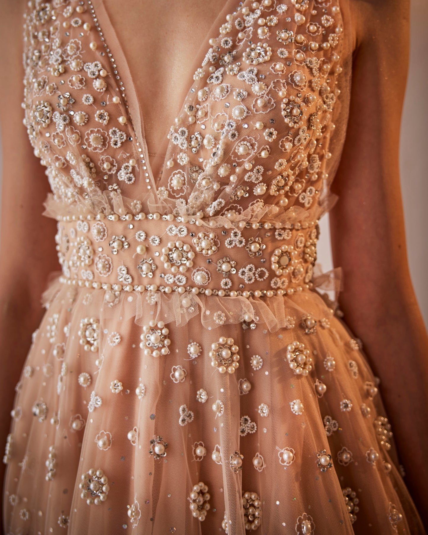 Pearl spray gown