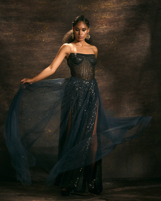 Umbra black corset gown