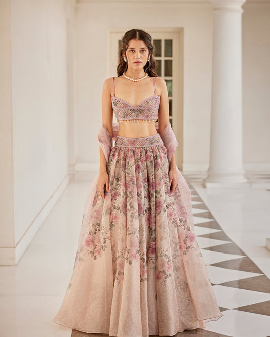 English florals lehenga