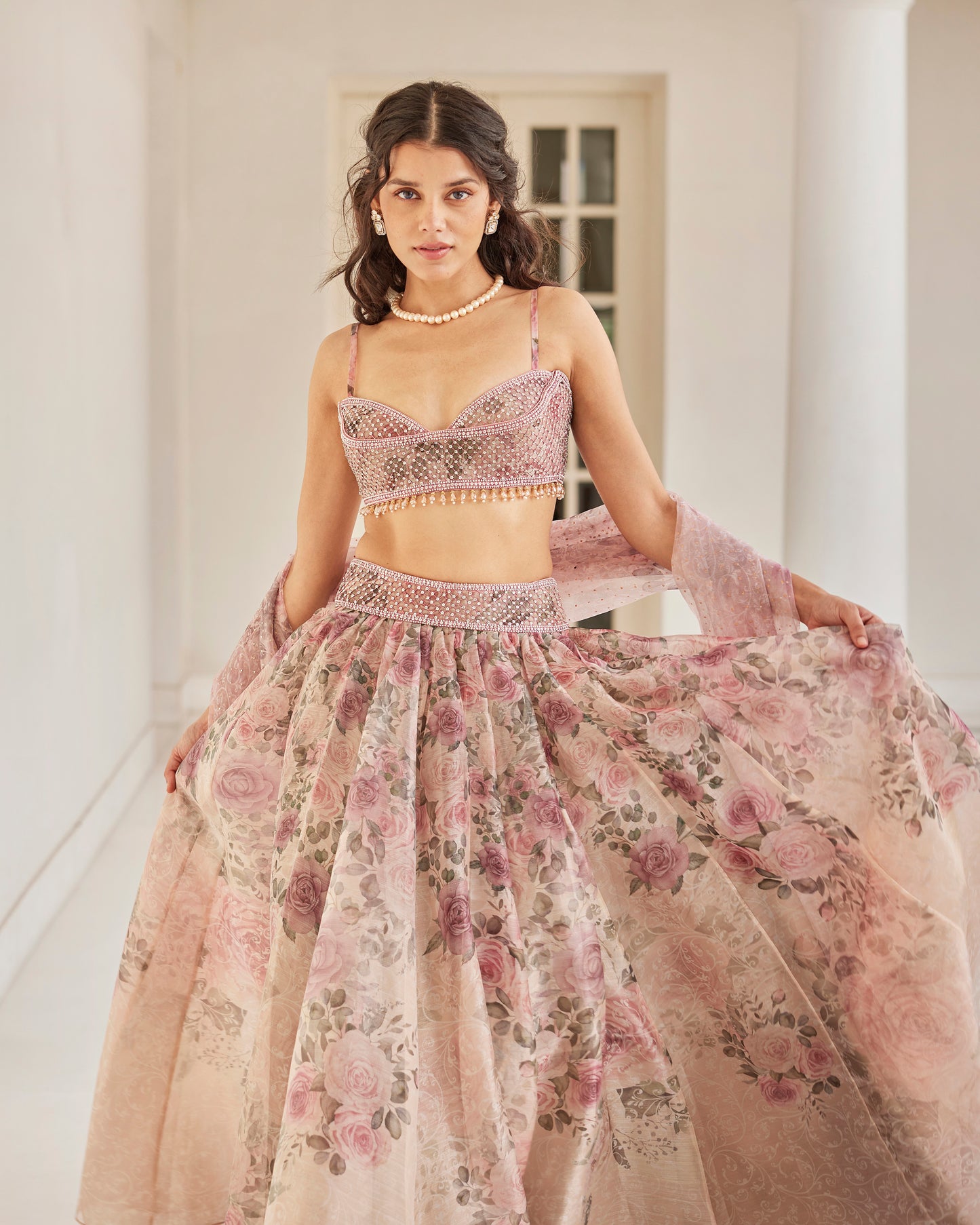 English florals lehenga