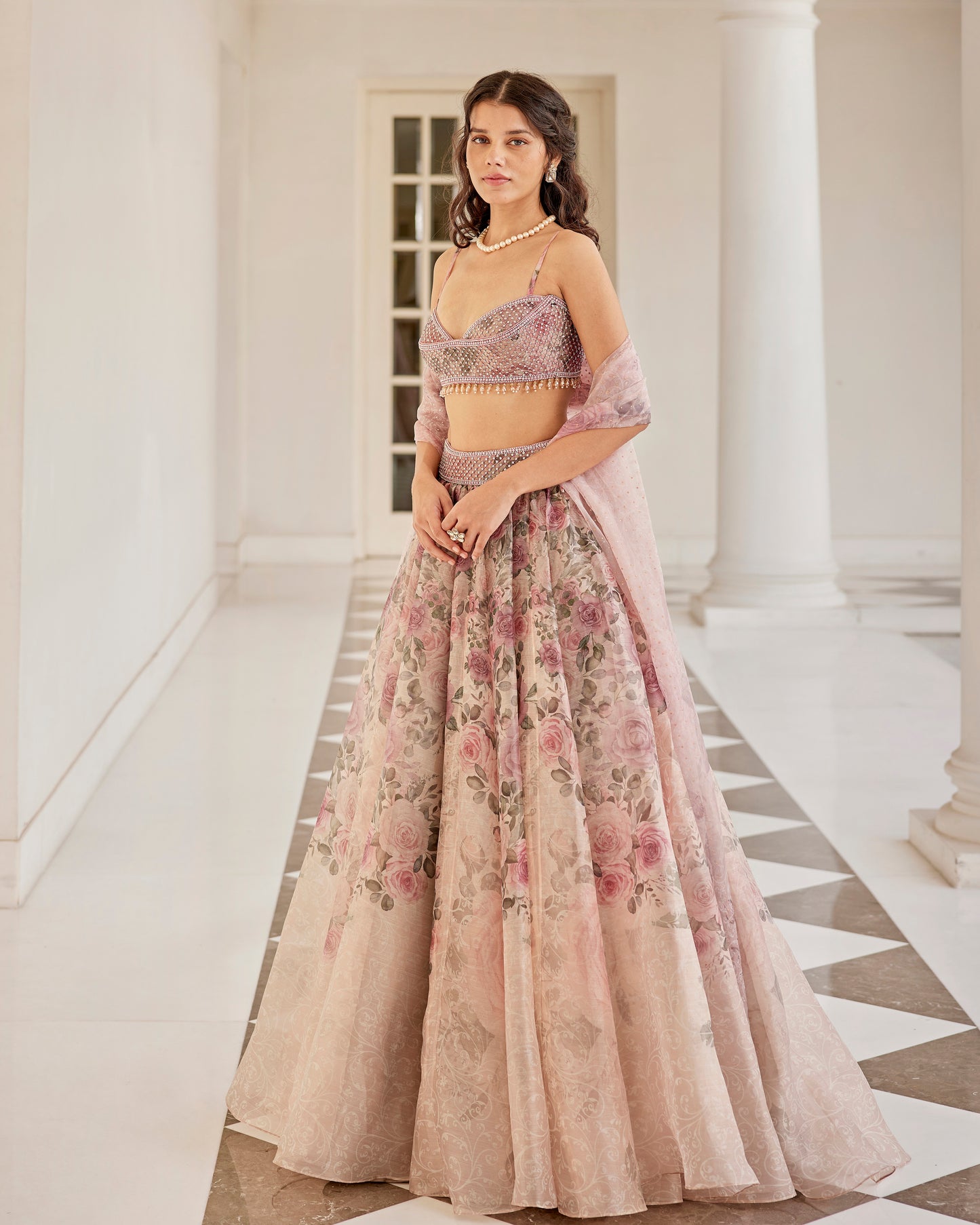 English florals lehenga