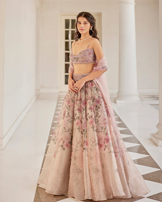 English florals lehenga