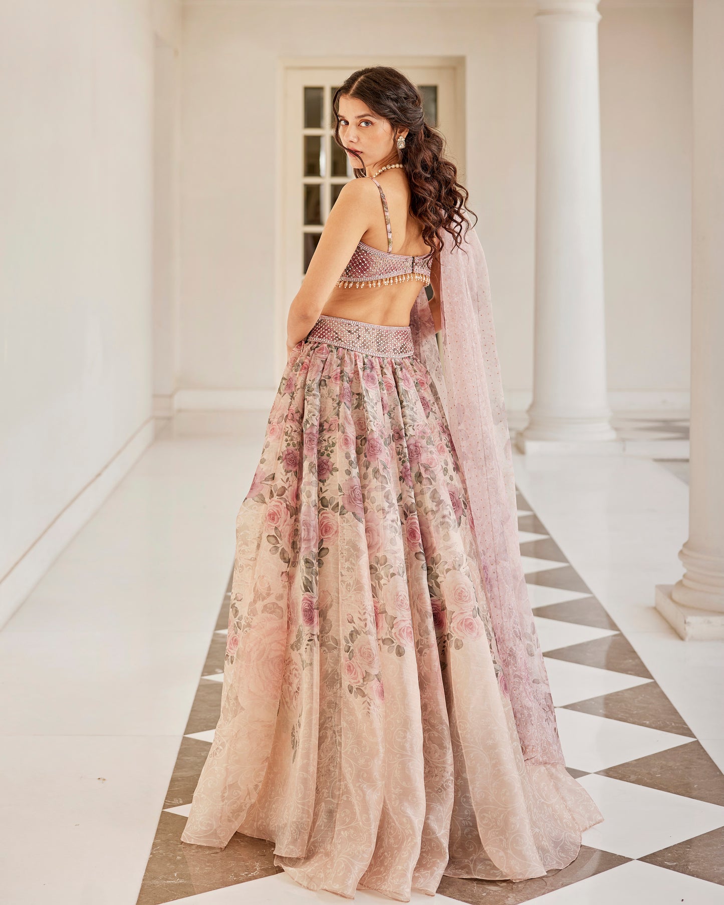 English florals lehenga