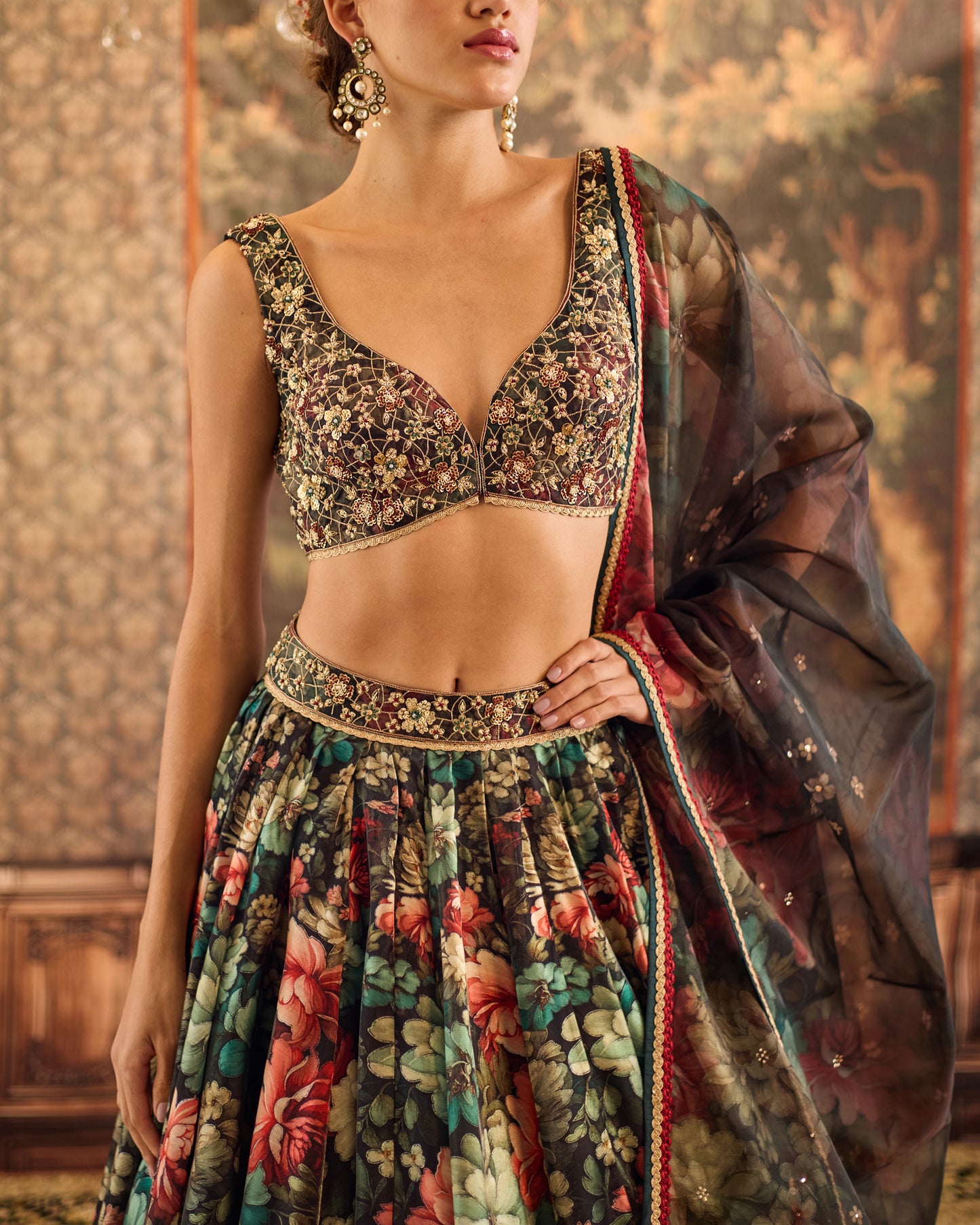 Vintage garden lehenga