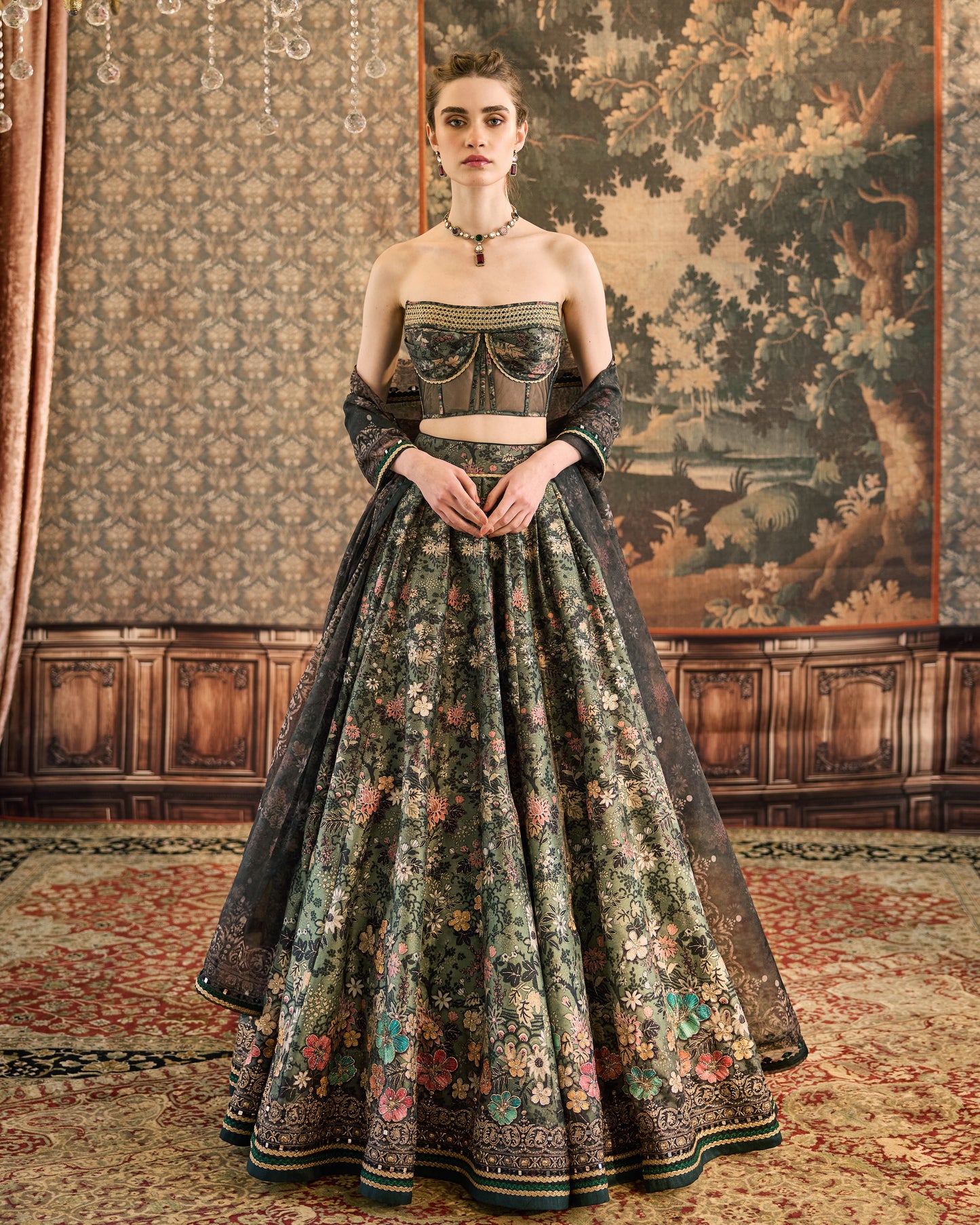 Sage woods lehenga