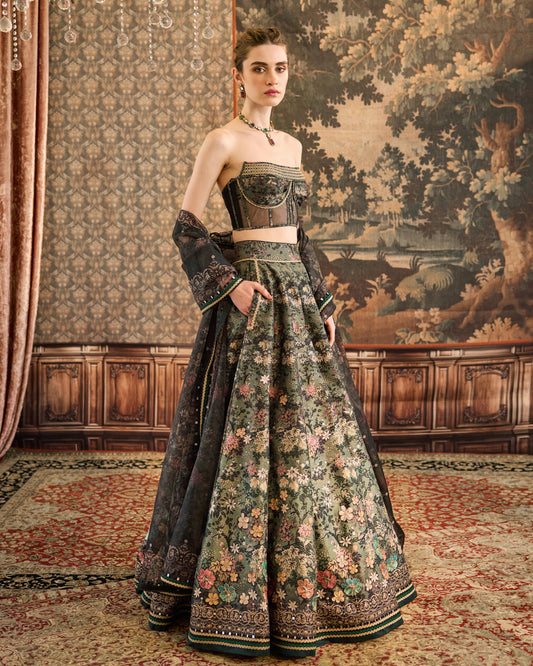 Sage woods lehenga