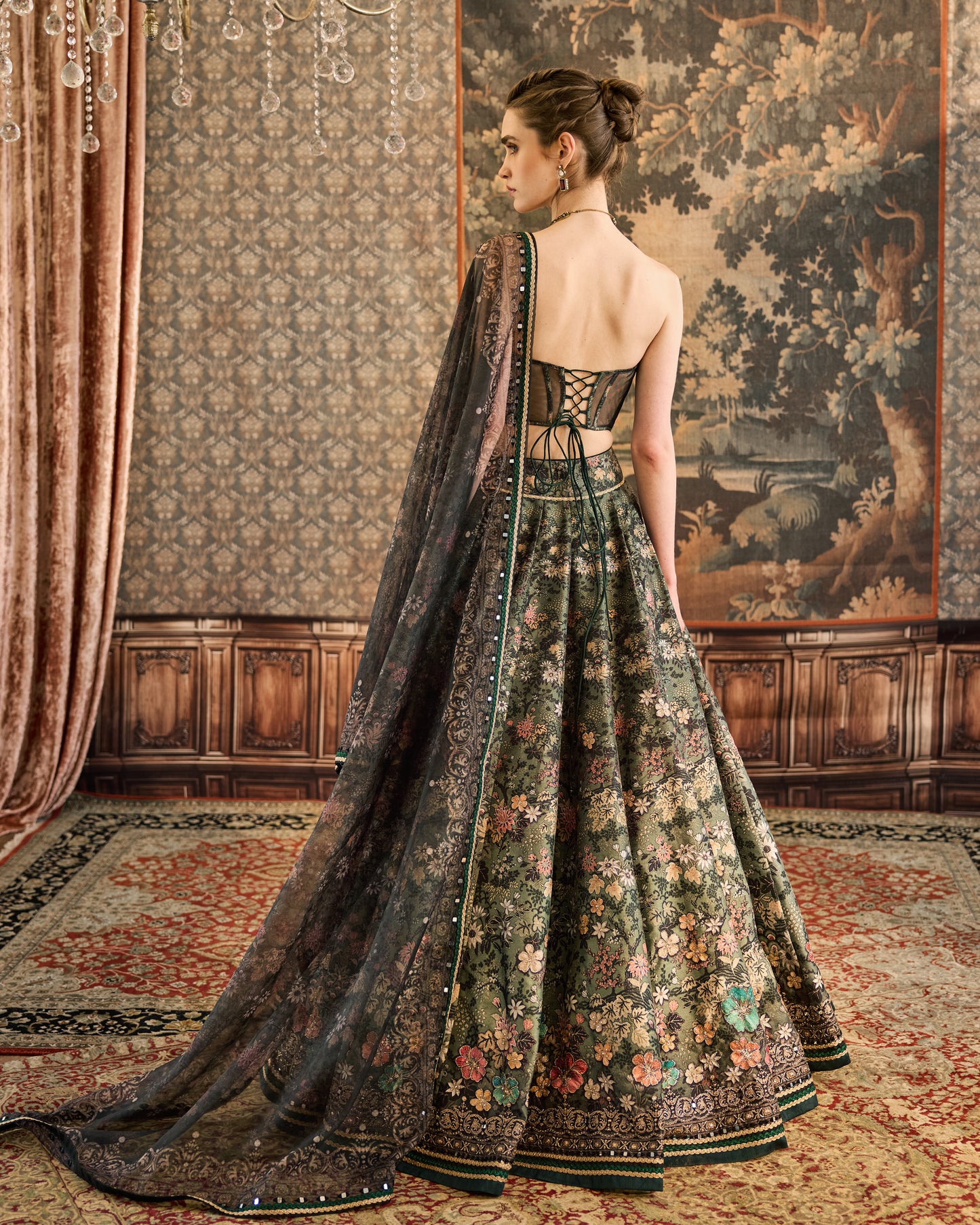 Sage woods lehenga