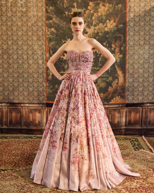 Peonies floral gown