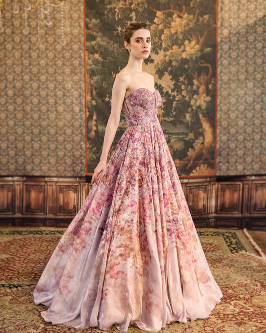 Peonies floral gown