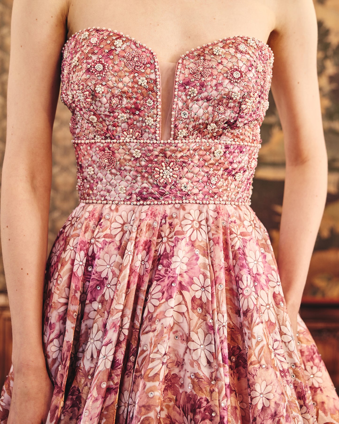 Peonies floral gown