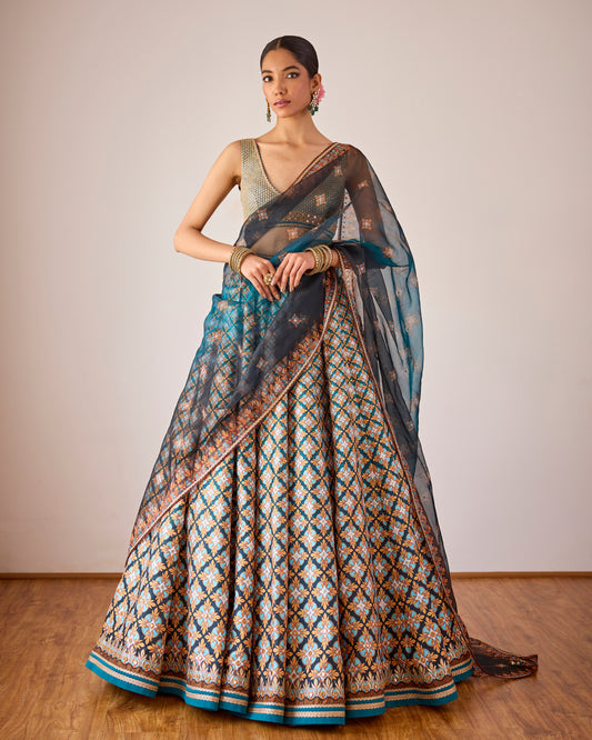Jewel print lehenga