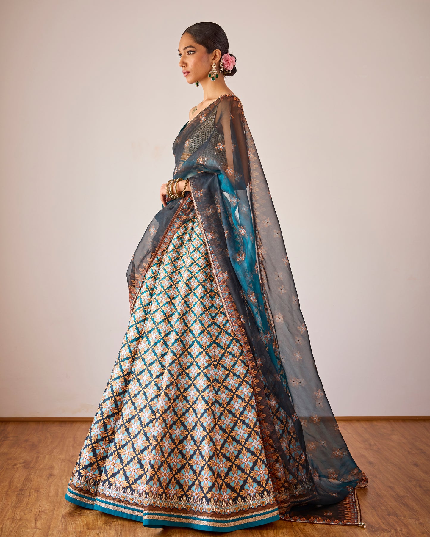 Jewel print lehenga