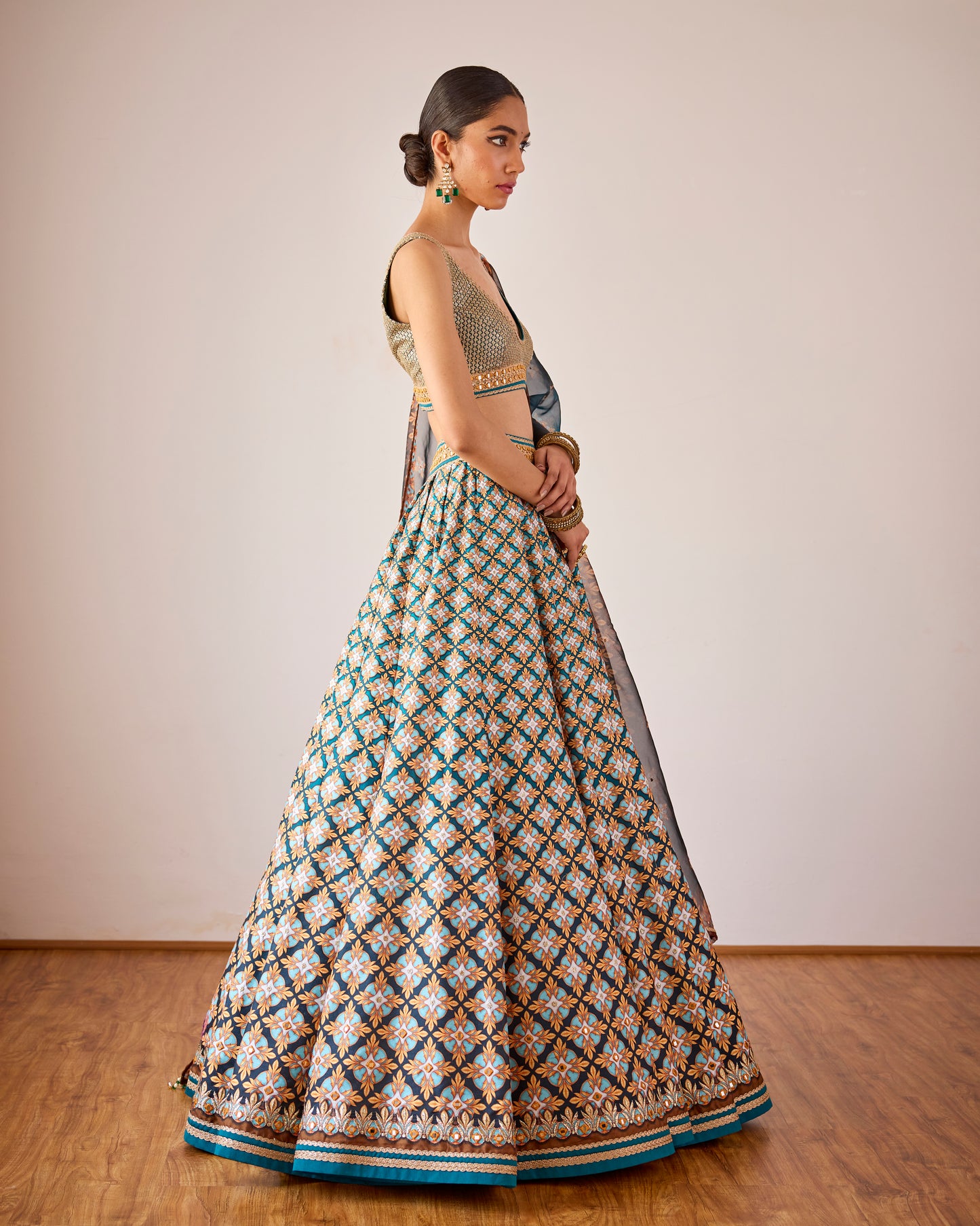 Jewel print lehenga