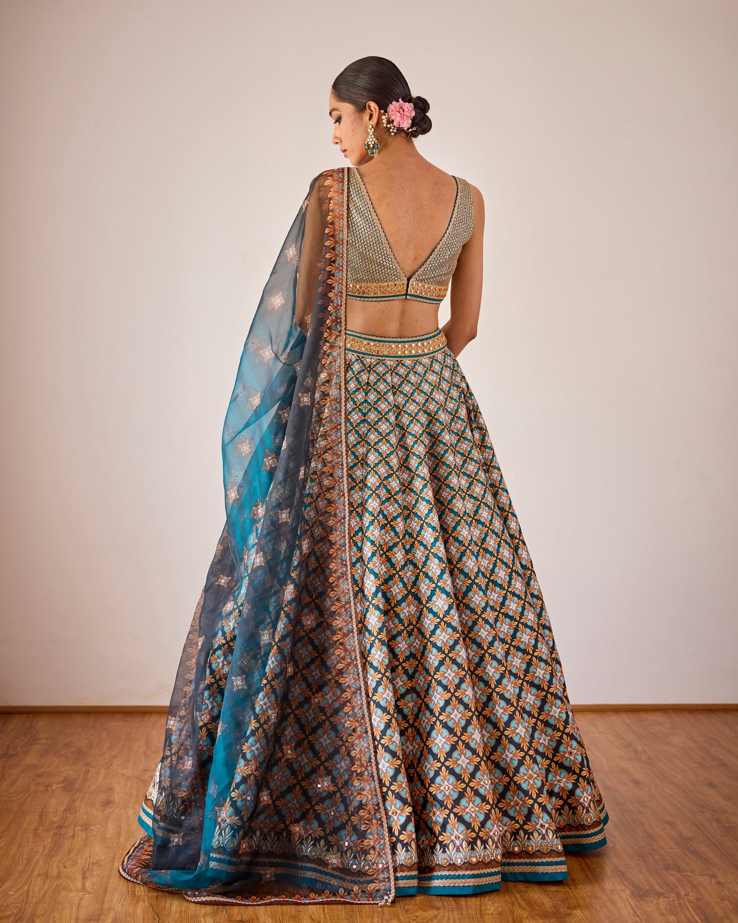 Jewel print lehenga