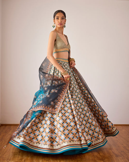 Jewel print lehenga