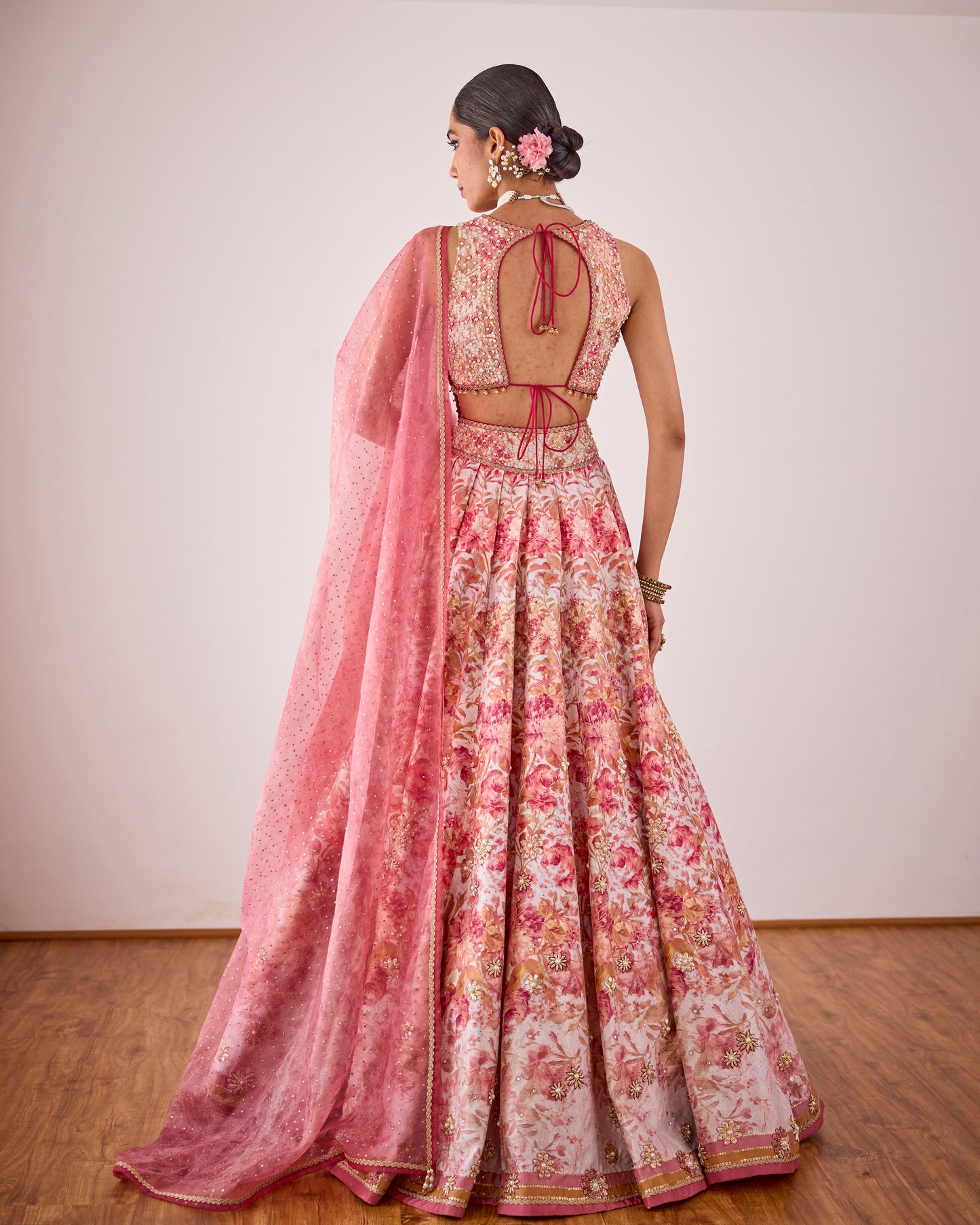 Peonies lehenga