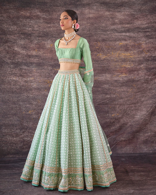 Spring greens lehenga