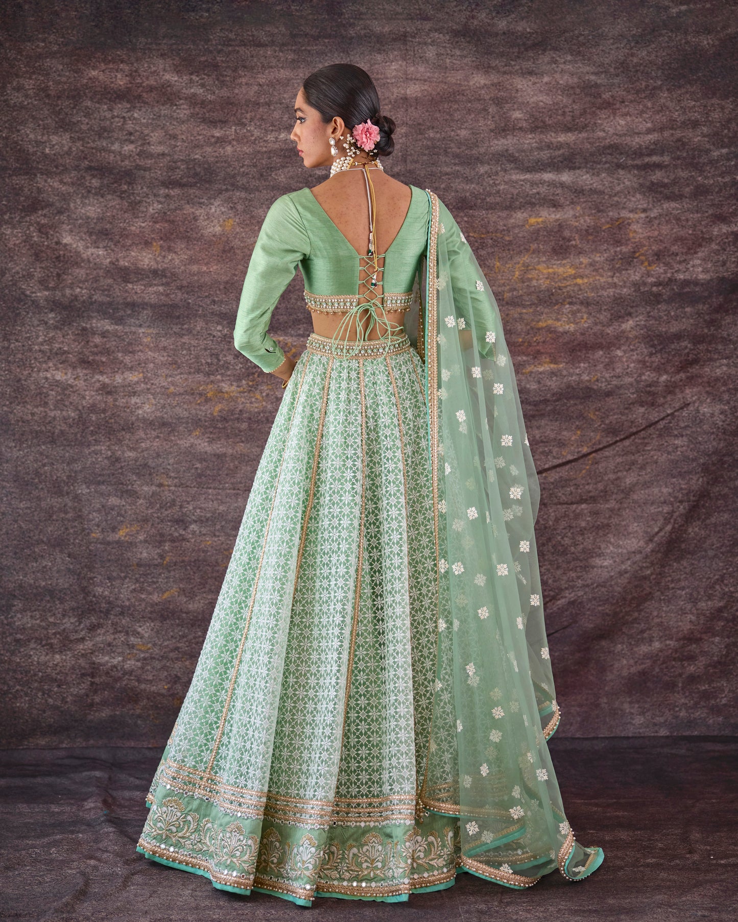 Spring greens lehenga
