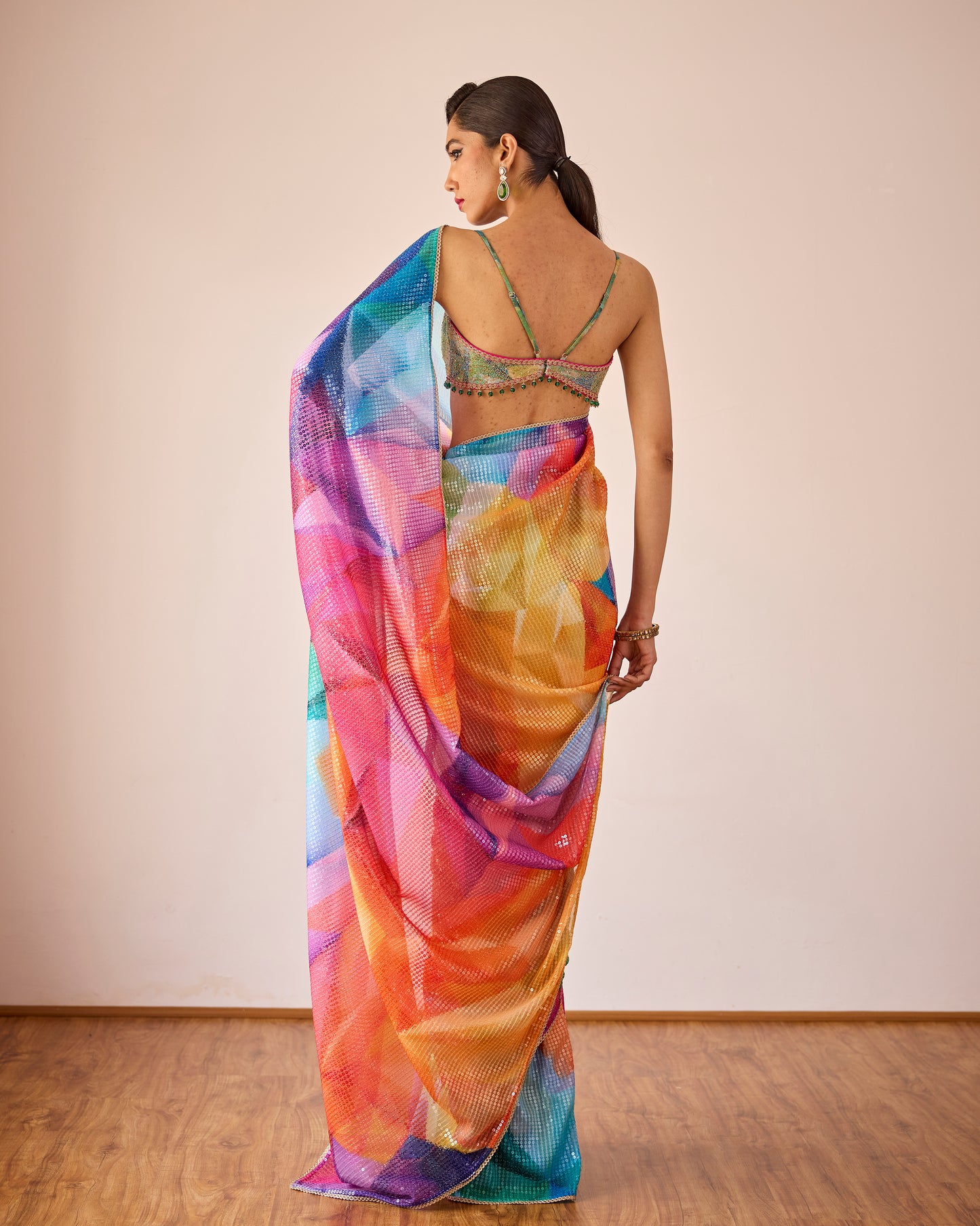 Kaleidoscope print saree