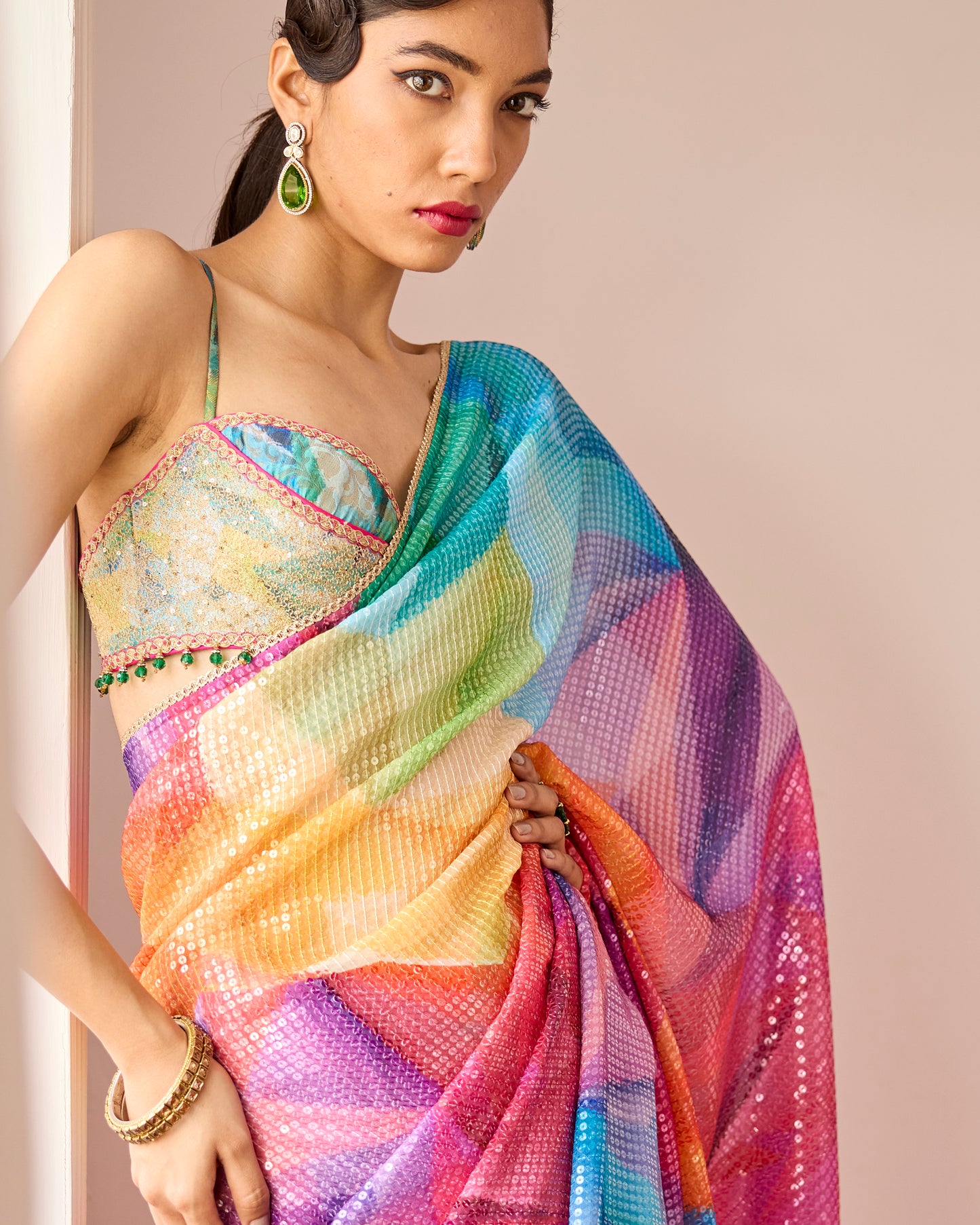 Kaleidoscope print saree