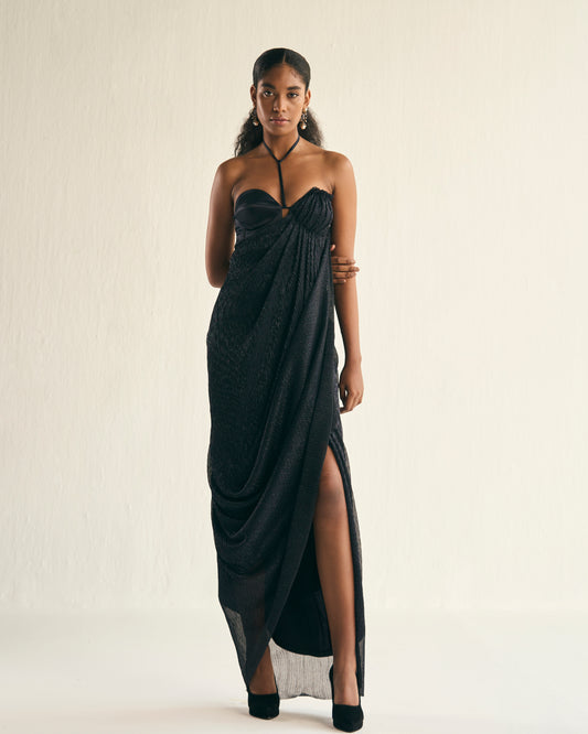 Night sky drape gown
