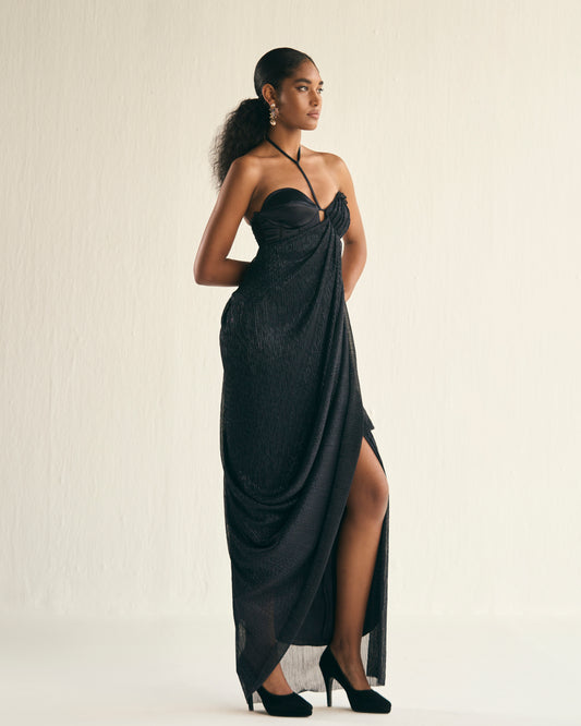 Night sky drape gown