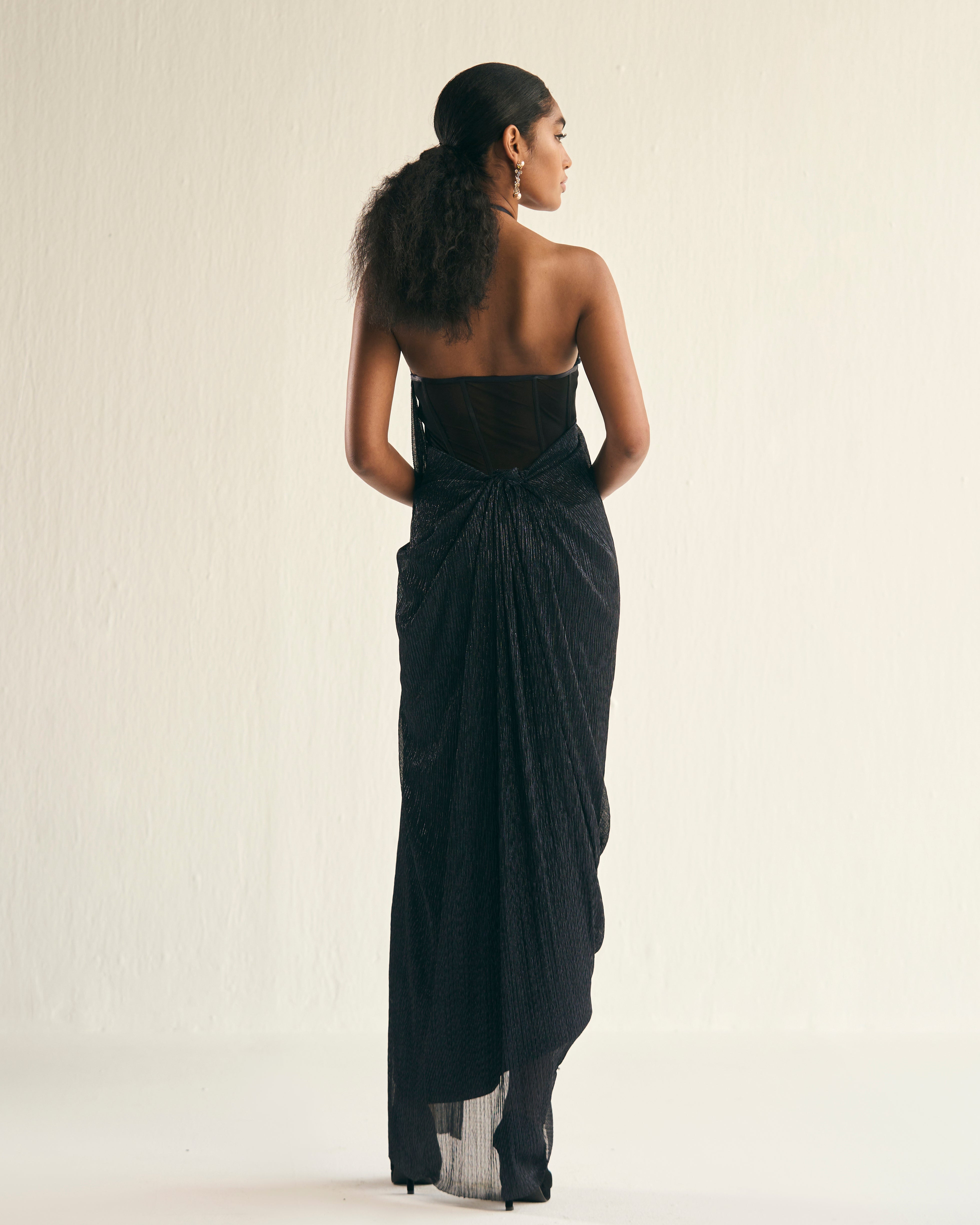 Night sky drape gown