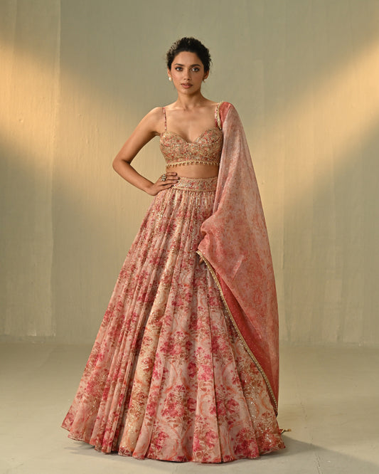 Blush afterglow lehenga