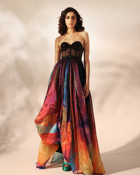 Colour jazz cocktail gown