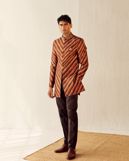 Stripe print bandgala set