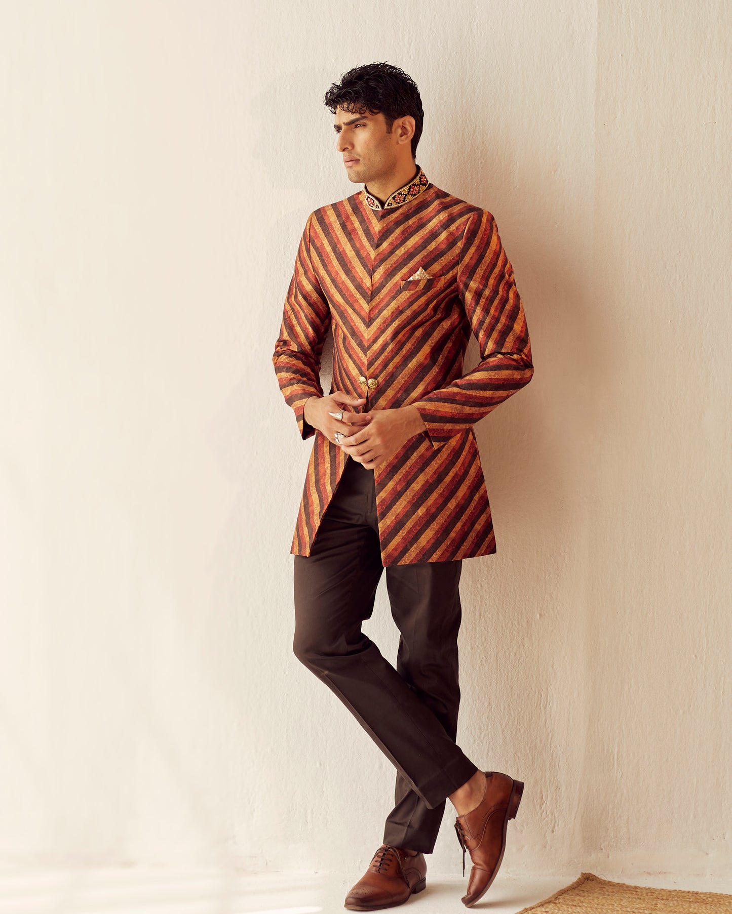 Stripe print bandgala set