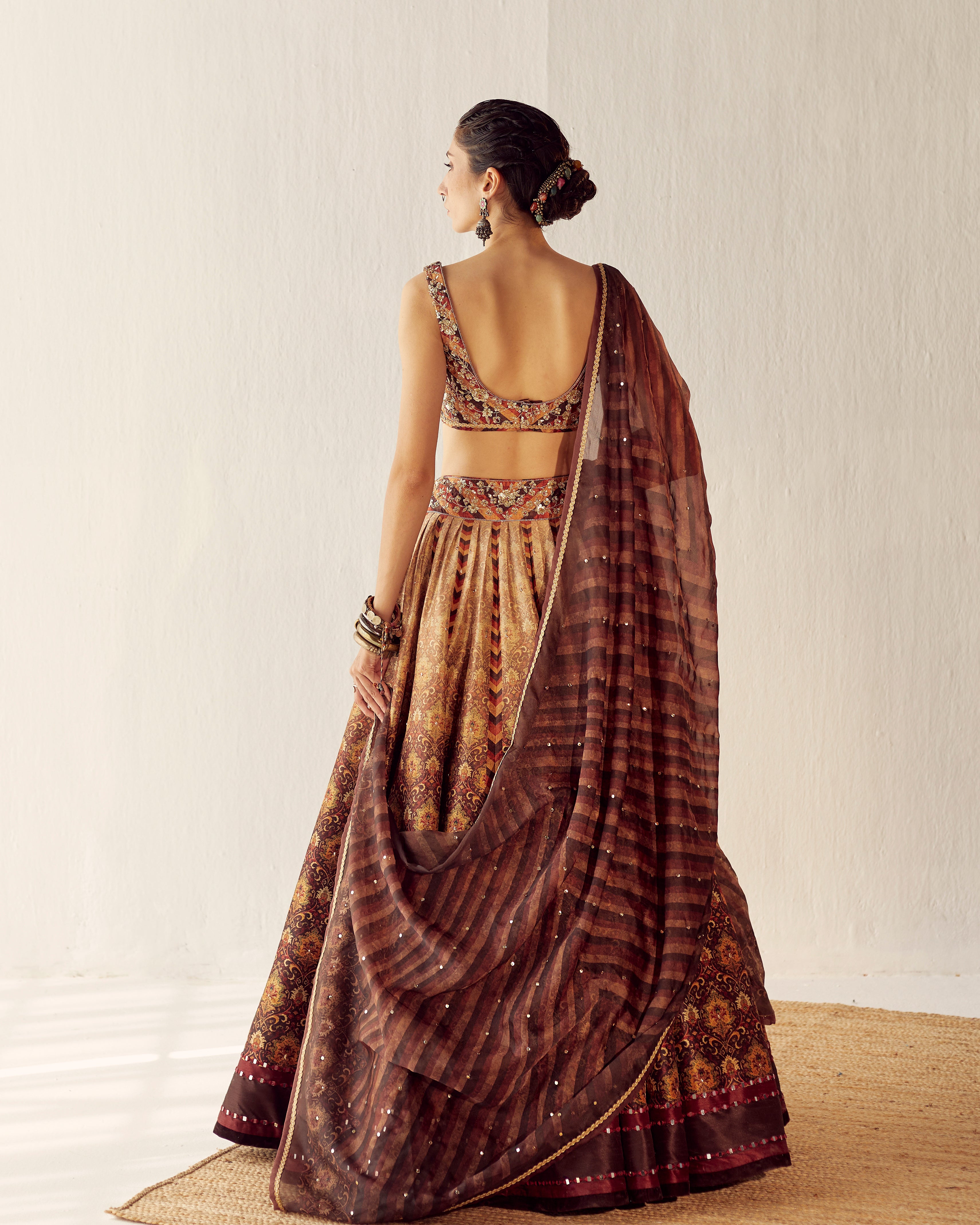 Kaashmir carpet print lehenga