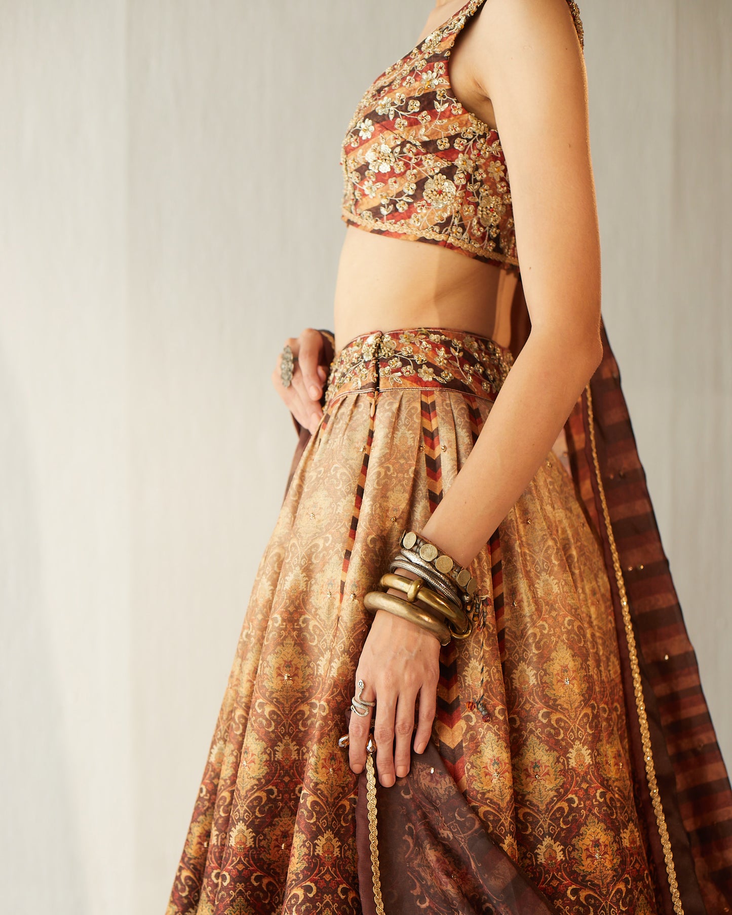 'Kaashmir' carpet print lehenga