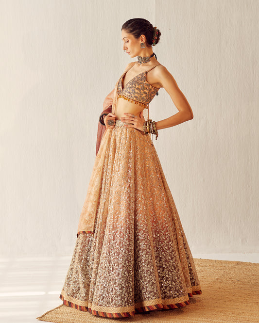 Autumn gold lehenga