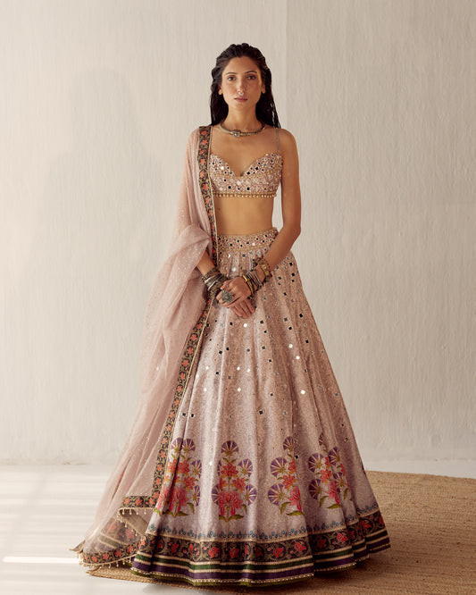 Kaashmir floral bouquet lehenga