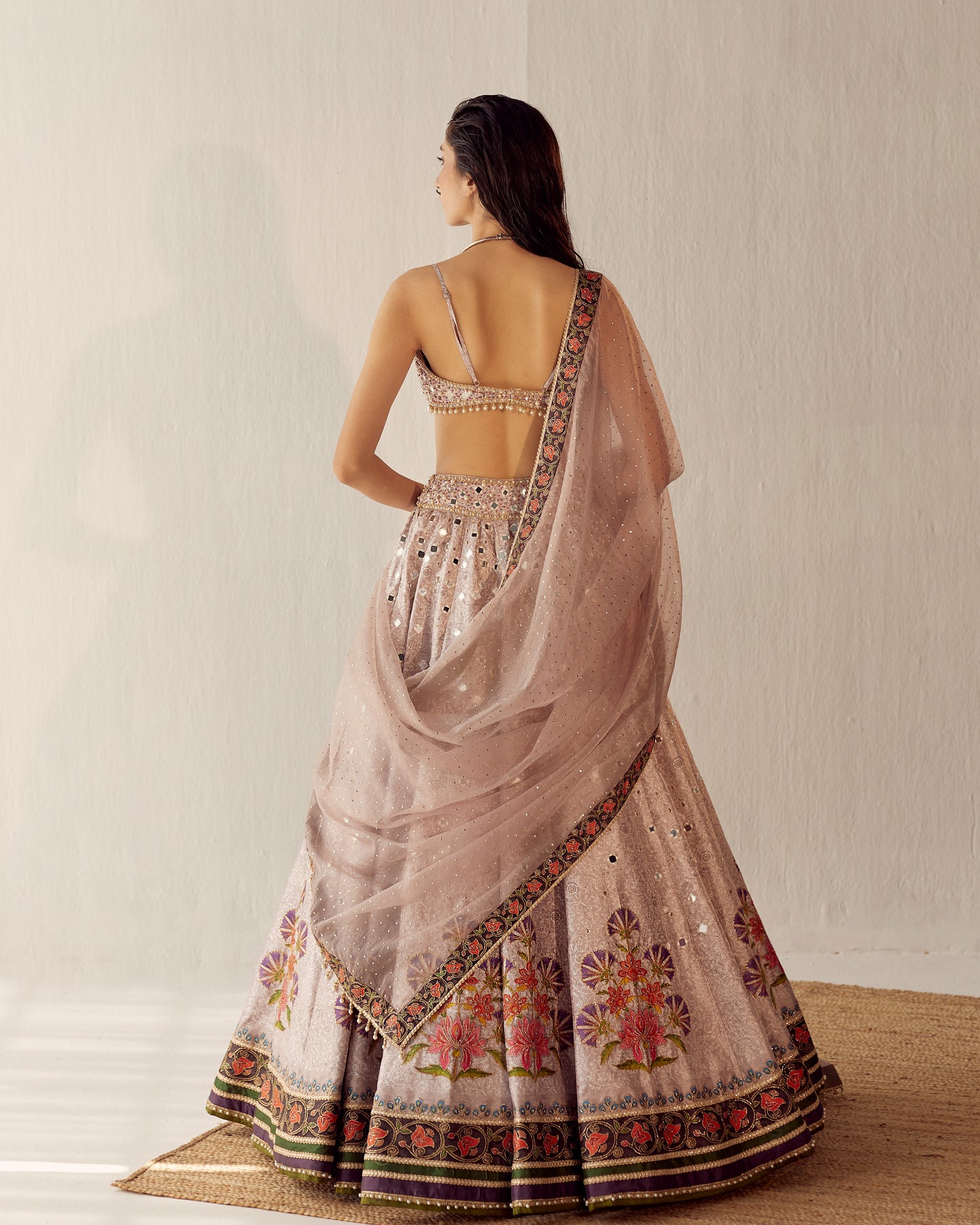 Kaashmir floral bouquet lehenga