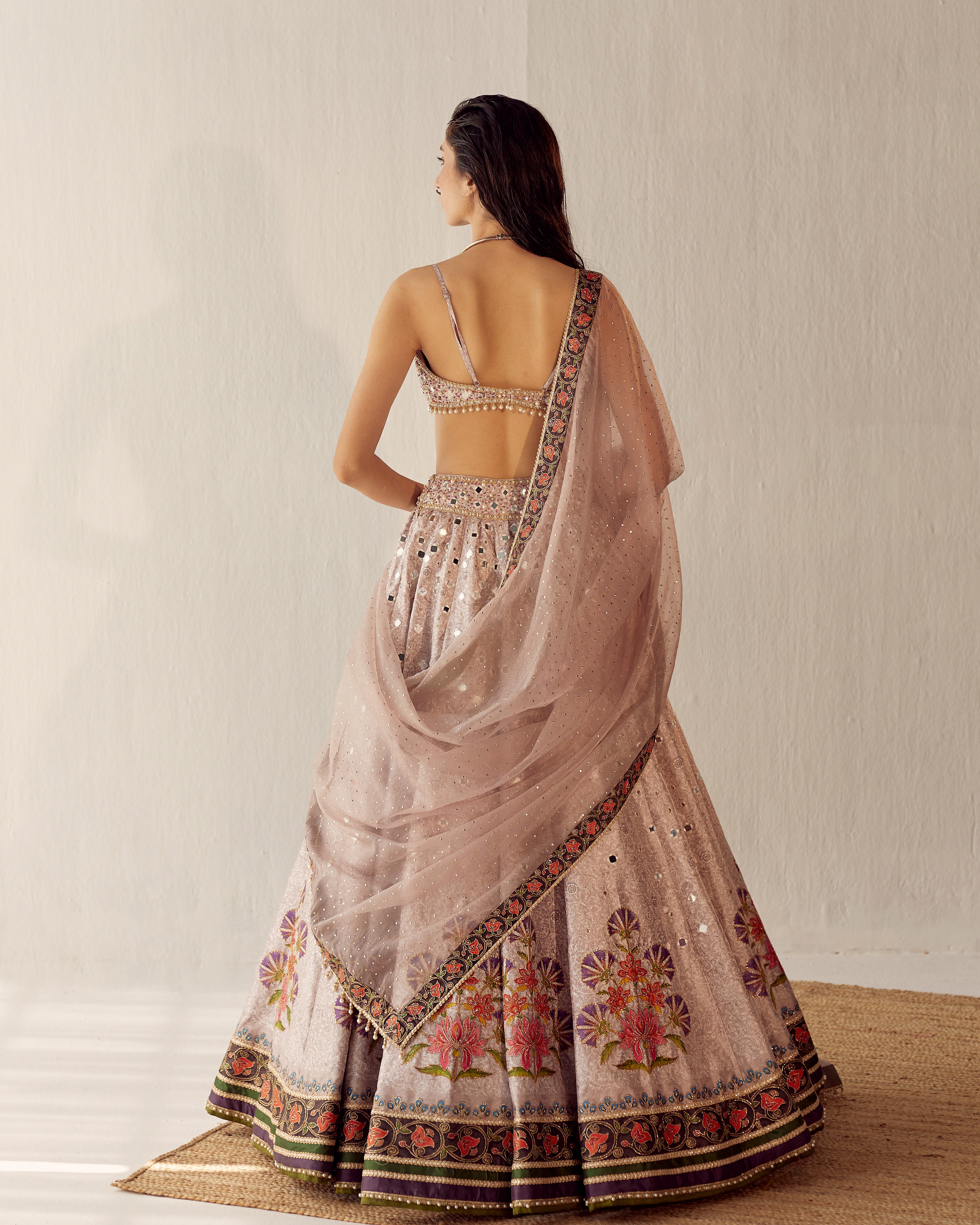 Kaashmir floral bouquet lehenga