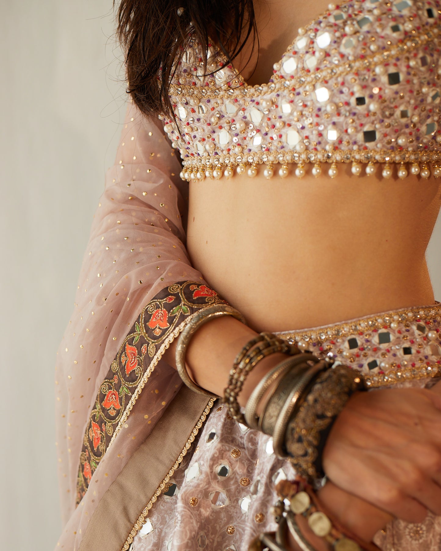 Kaashmir floral bouquet lehenga