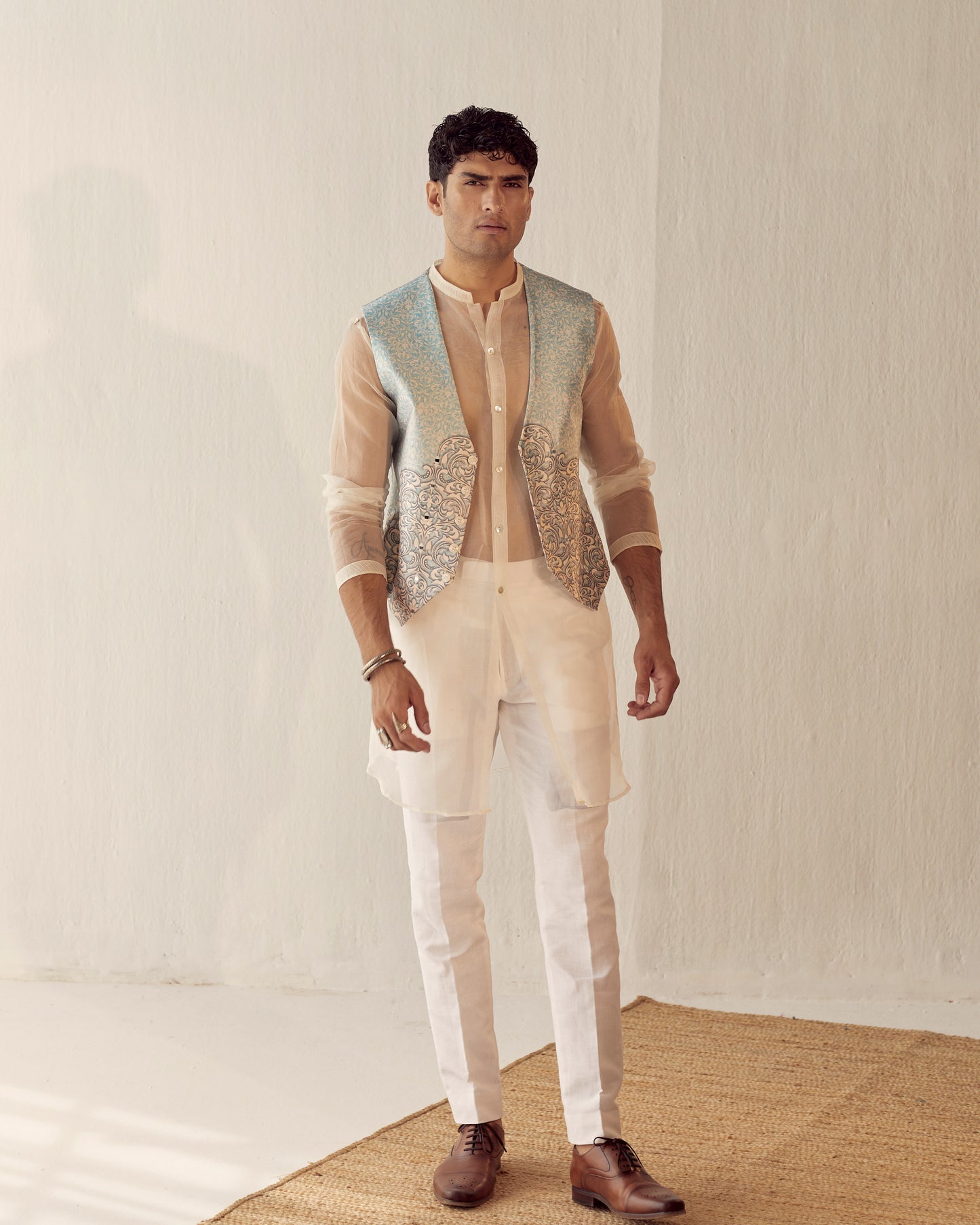 Mirror embroidered waistcoat
