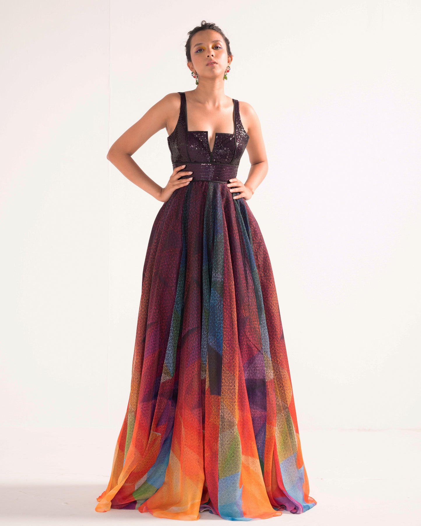 Bohemian Rhapsody gown with sequin bodice